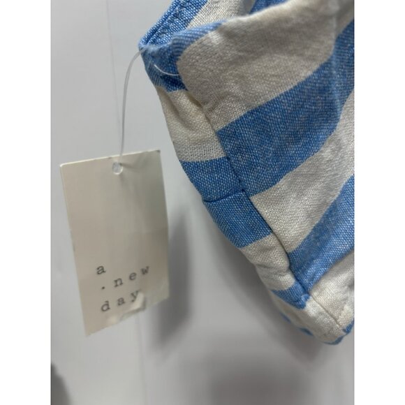 A New Day Women's Beach Bungalow Linen Bralette Tank Top Blue White Striped Lg - Picture 7 of 9